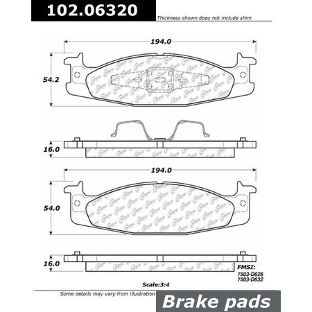 CENTRIC PARTS CTEK Metallic Pad, 102.06320 102.06320